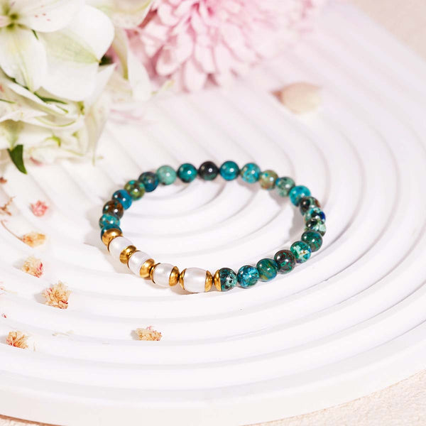 Bracelet L'Idylle en Chrysocolle et Perle