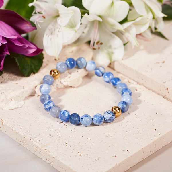 Bracelet "La mer Égée" en Agate Bleue