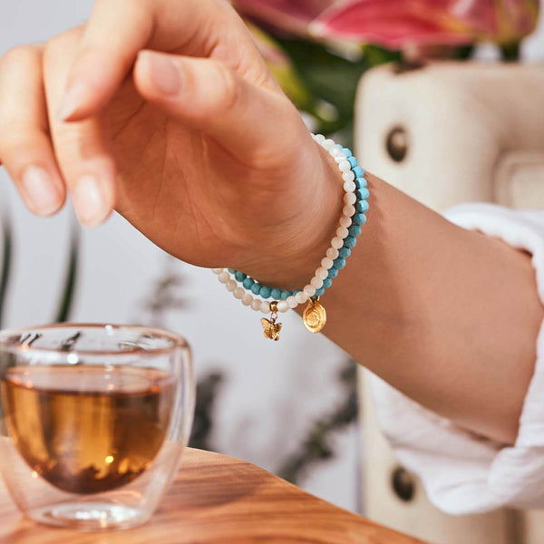 Bracelet "Lotus épanoui" en Turquoise