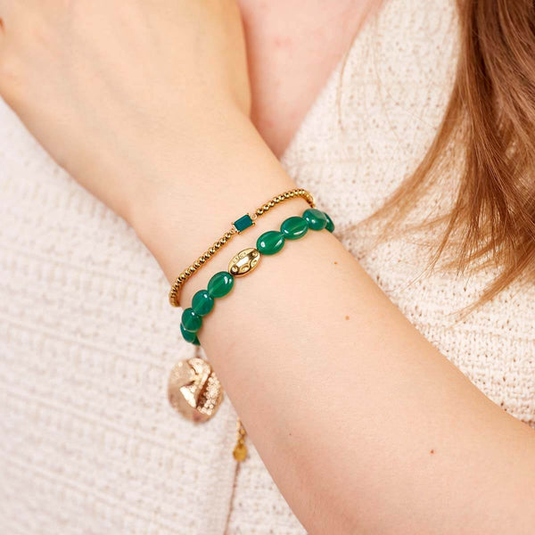 Bracelet "Slow Life" en Agate verte