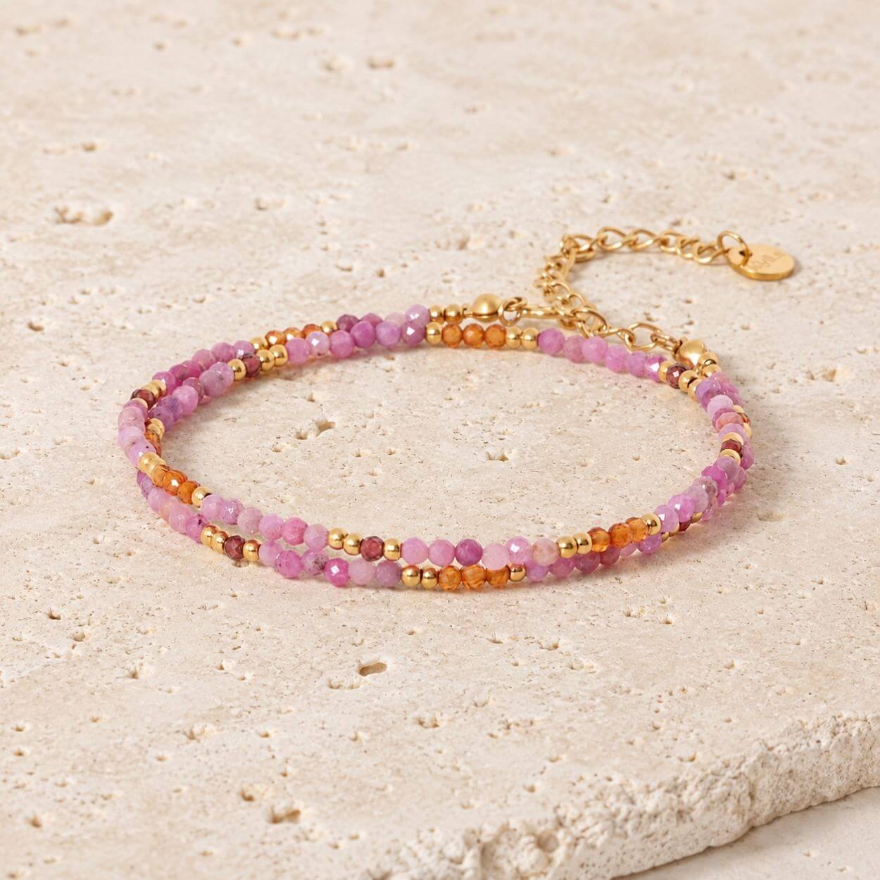 Bracelet double tour / Collier "La Lavande"