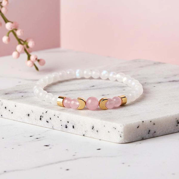 Bracelet "Nouveau départ" en pierre de lune blanche