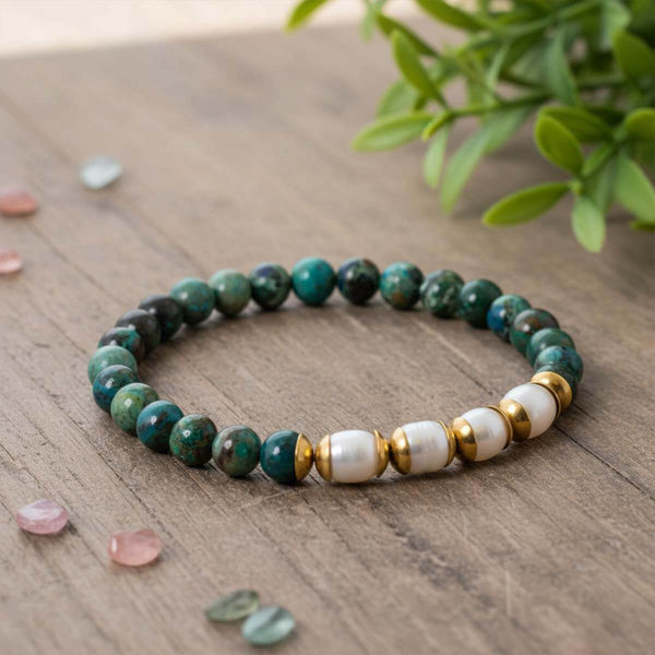 Bracelet L'Idylle en Chrysocolle et Perle