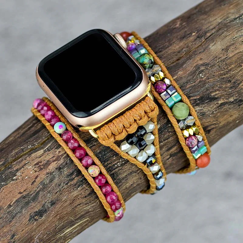 Bracelet Apple Watch Agate Rose – Énergie de la Déesse