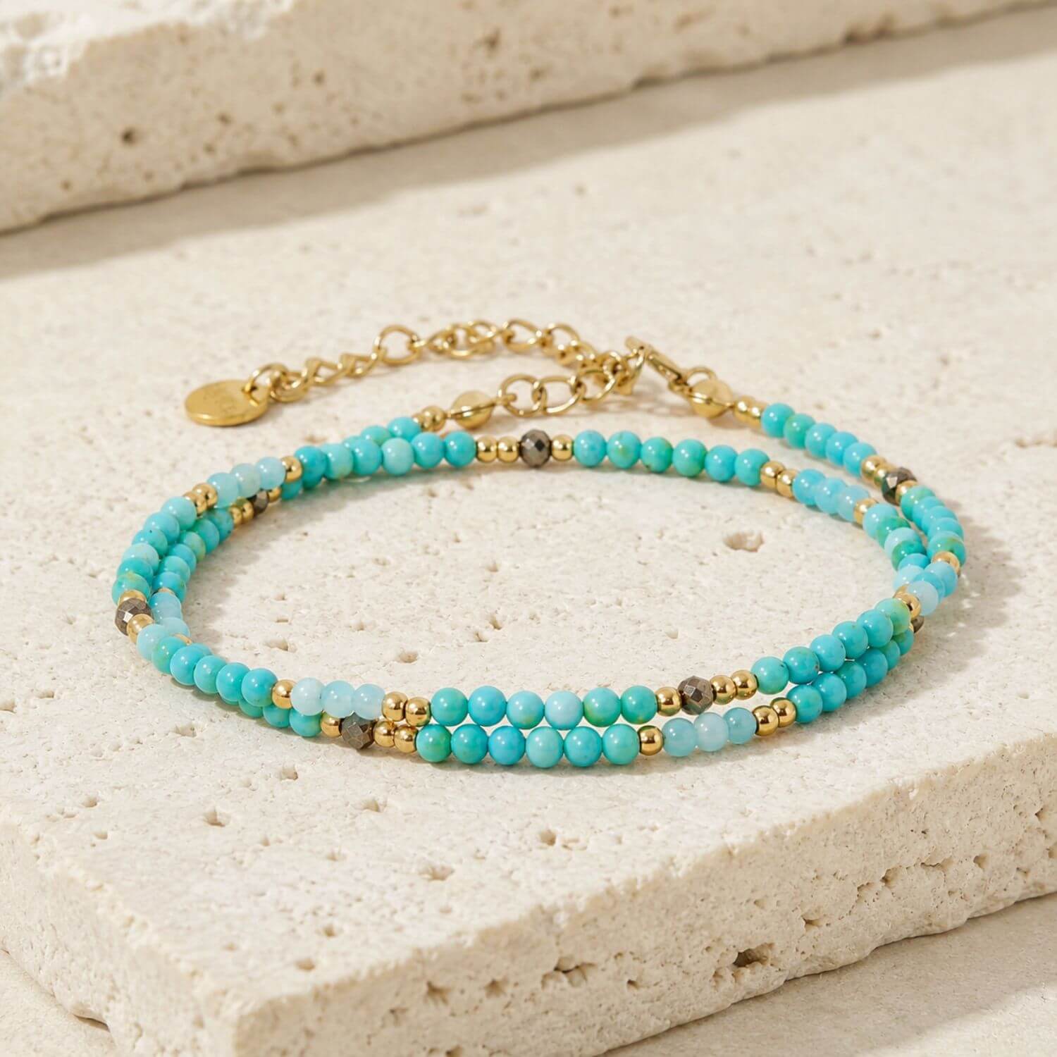 Bracelet double tour / Collier “Le Grand Bleu”