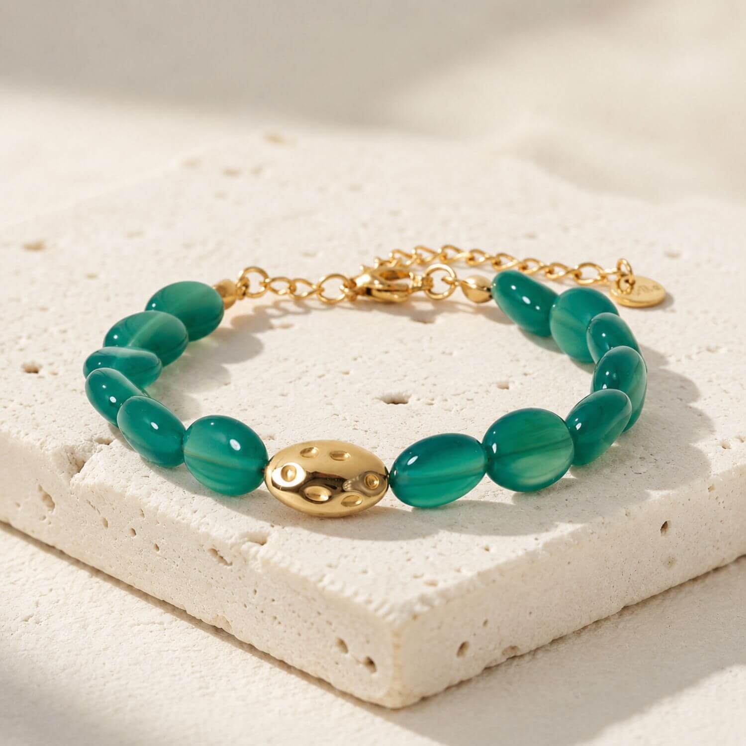 Bracelet "Slow Life" en Agate verte