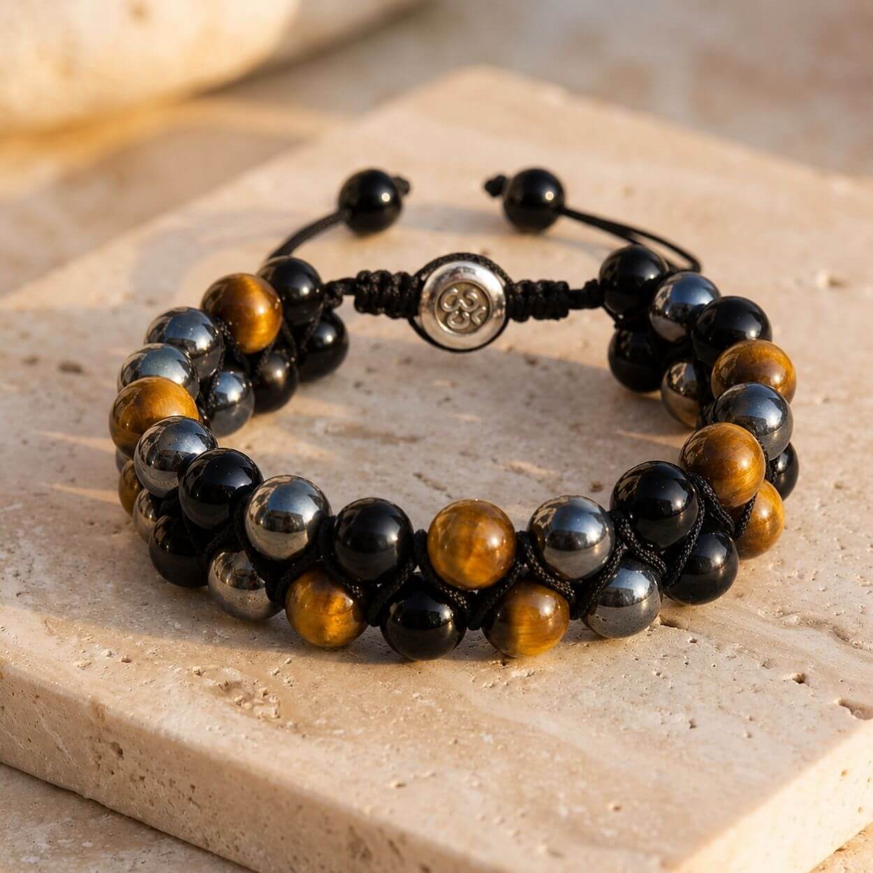 Bracelet Triple Protection Tressé – Double Rang