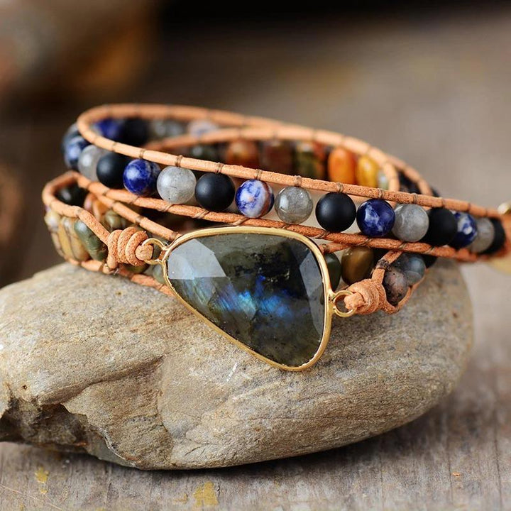 Labradorite Wanderer Wrap Bracelet - youwows