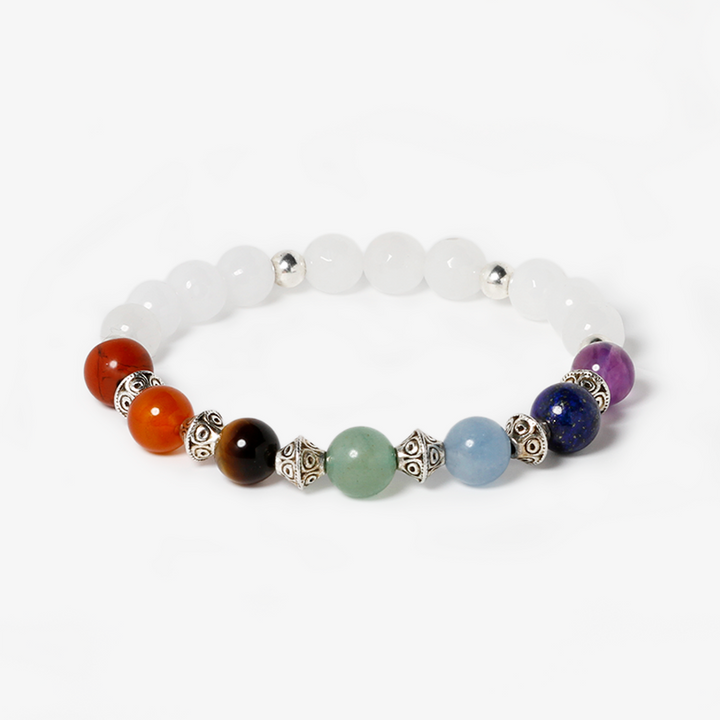 White Jade,Lapis Lazuli,Amethyst,Aquamarine,Green Aventurine,Tiger's Eye,Carnelian,Red Jasper Bracelet