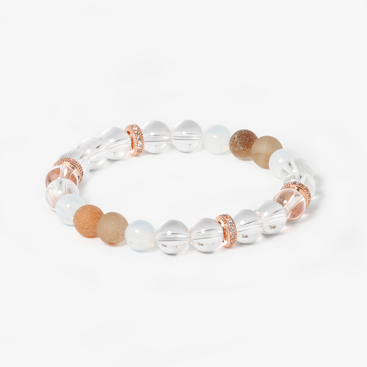 Clear Quartz Crystal,Opalite & Druzy Agate Bracelet