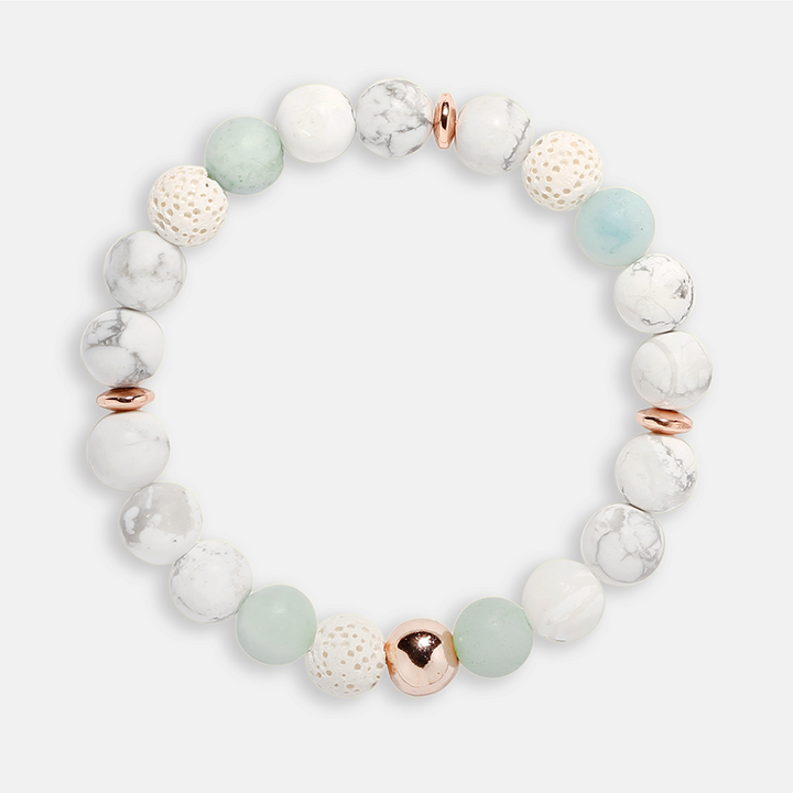 Lava Stone,Howlite & Amazonite Bracelet