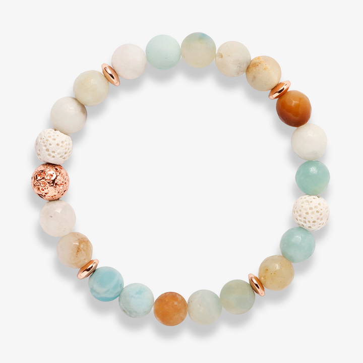 Amazonite,Lava Stone Bracelet