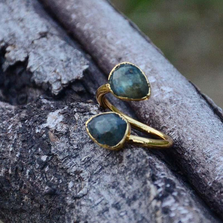 Gold Labradorite Ring - youwows