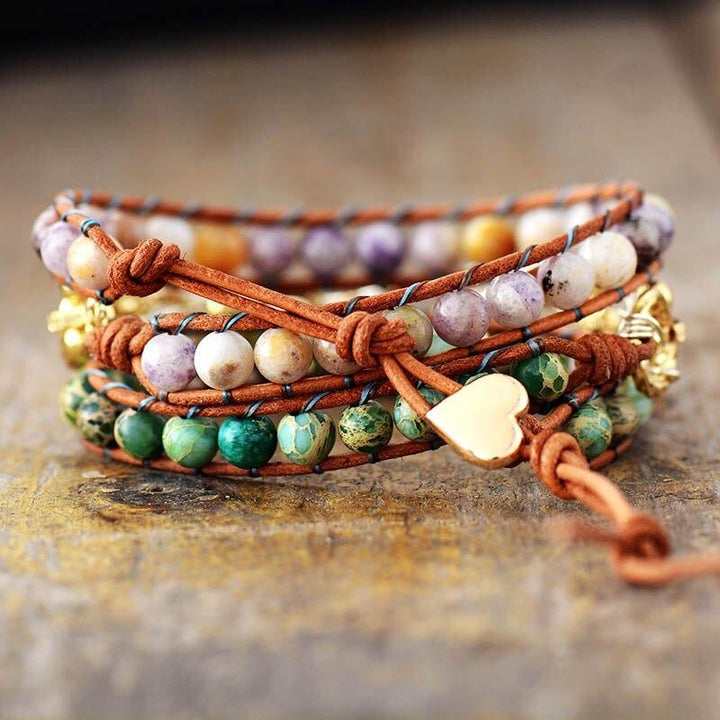 Empathy Together Amethyst Wrap Bracelets - youwows