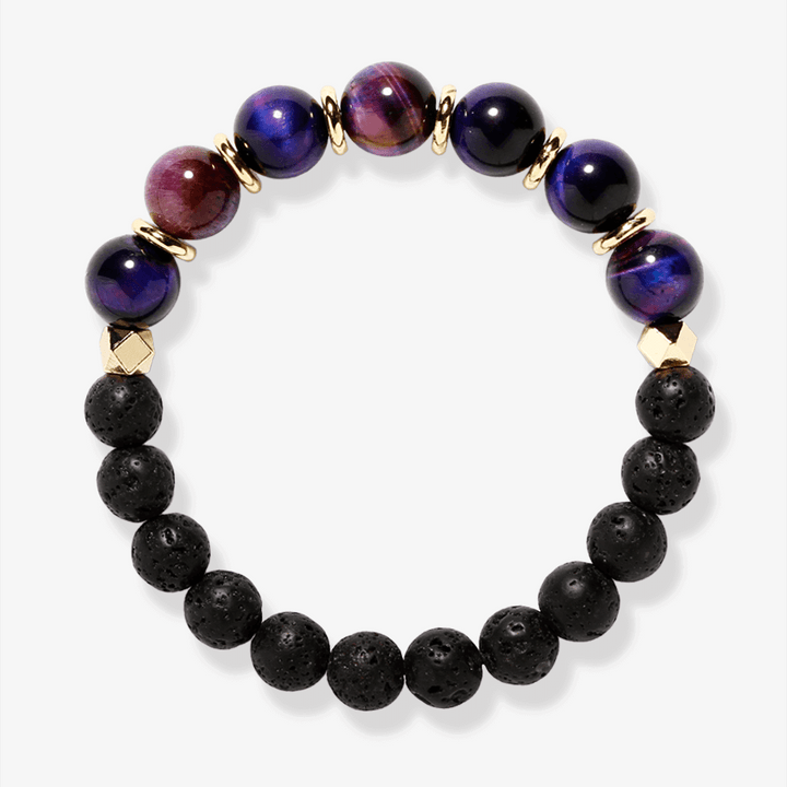 Galaxy Tiger Eye & Lava Stone Bracelet