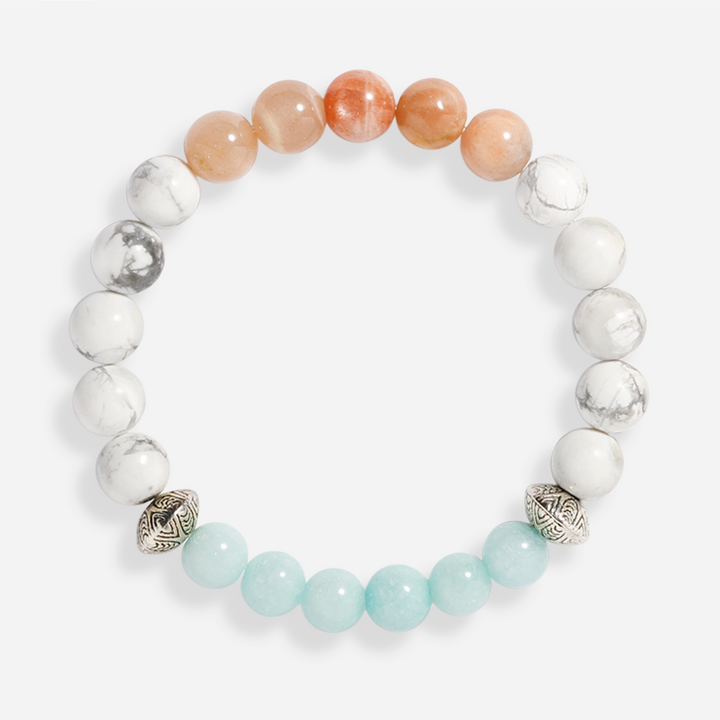 Howlite,Sunstone & Amazonite Bracelet