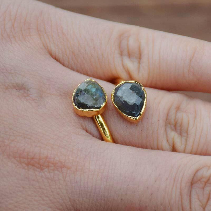 Gold Labradorite Ring - youwows