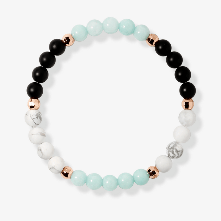 Amazonite,Black Obsidian & Howlite Bracelet