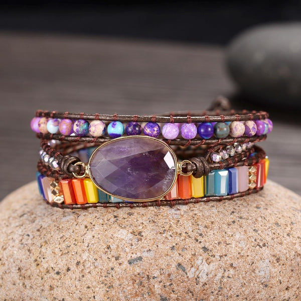 Liberal Amethyst Wrap Bracelet - youwows