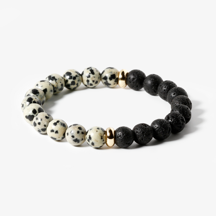 Lava Stone & Dalmatian Jasper Bracelet