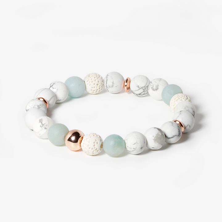 Lava Stone,Howlite & Amazonite Bracelet