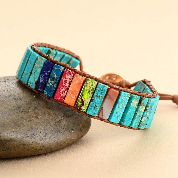 Boho Stone Chakras Bracelet - youwows