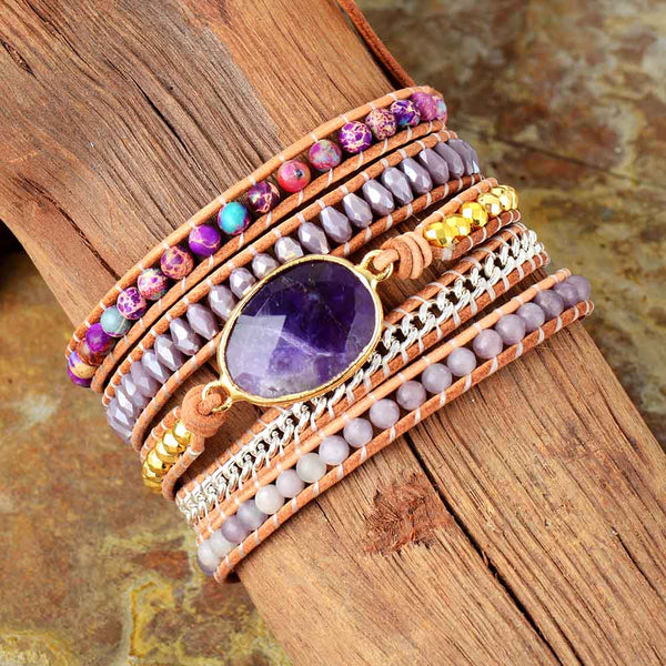 Avenue des étoiles - Bracelet enveloppant en jaspe