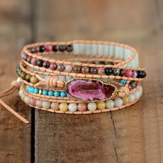 Bracelet Druzy Wrap sans souci