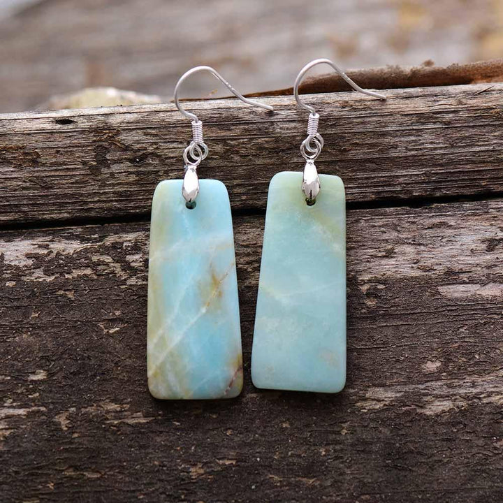 Natural Tranquility Amazonite Earrings - youwows