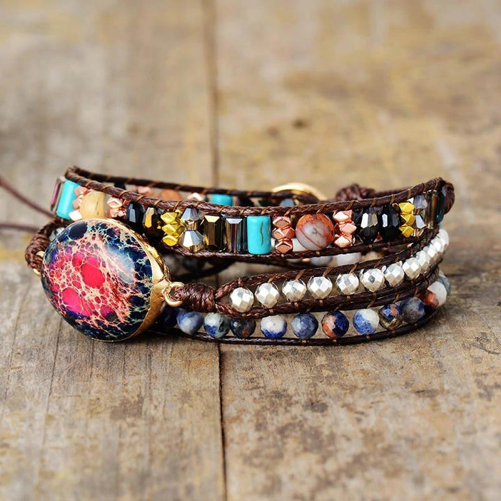 Fire Jasper Love Wrap Bracelet - youwows