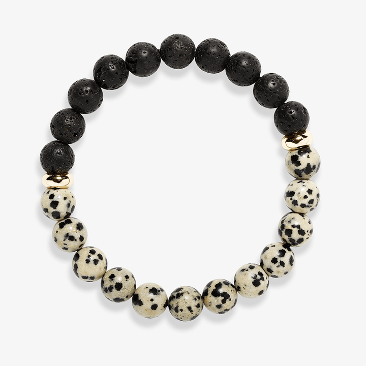 Lava Stone & Dalmatian Jasper Bracelet