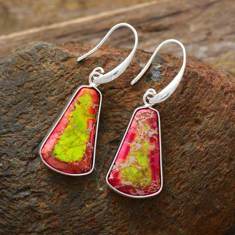 Boucle d'oreille en jaspe "Old Friends