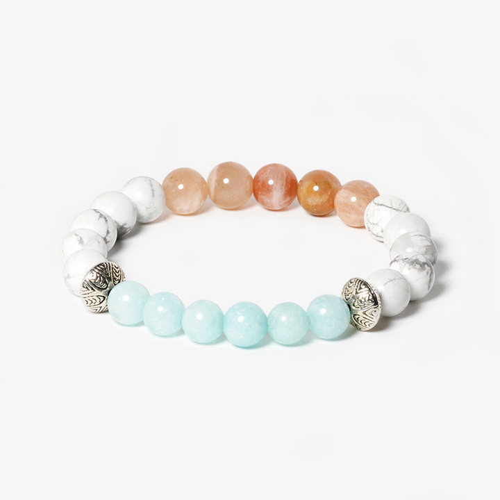 Howlite,Sunstone & Amazonite Bracelet