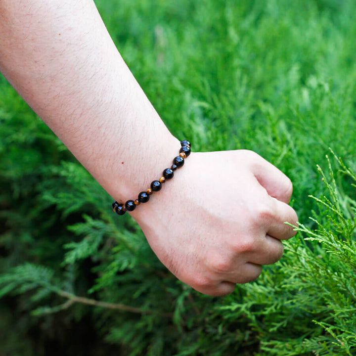 Obsidian & Tiger's Eye Bracelet