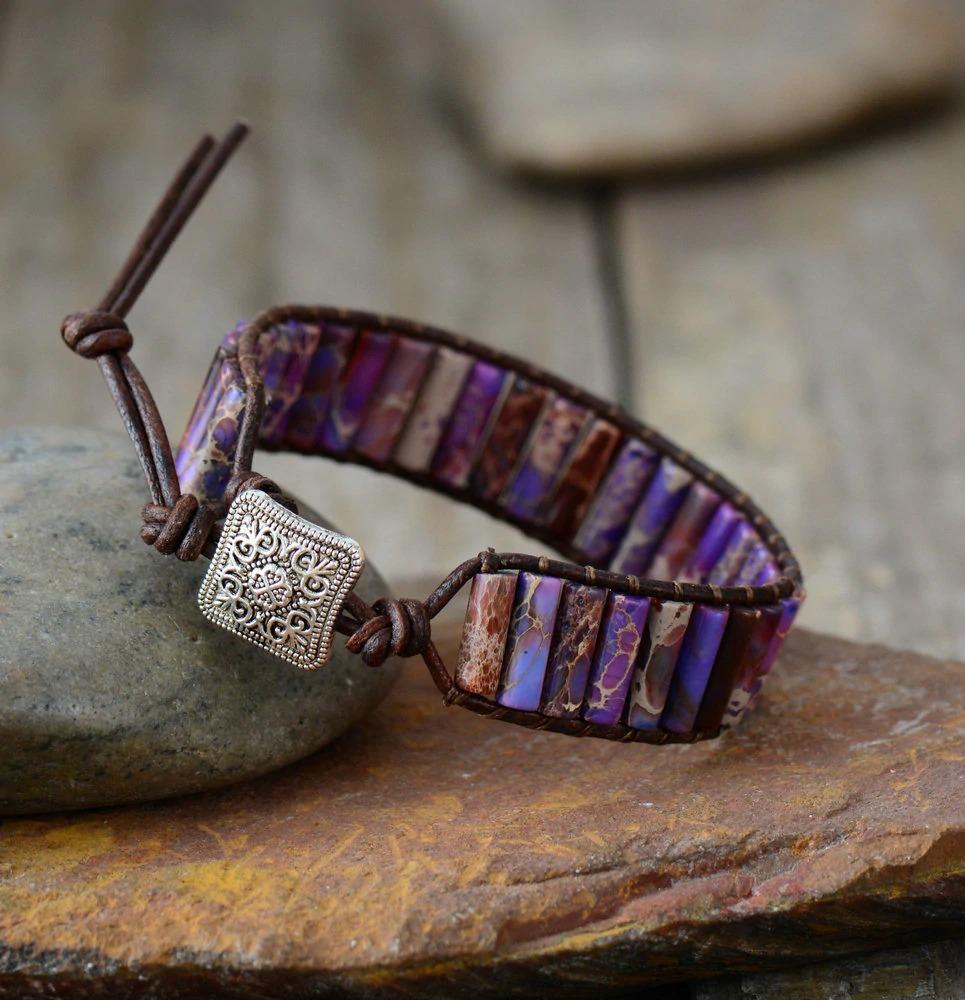 Bracelet en jaspe de l'aube au crépuscule