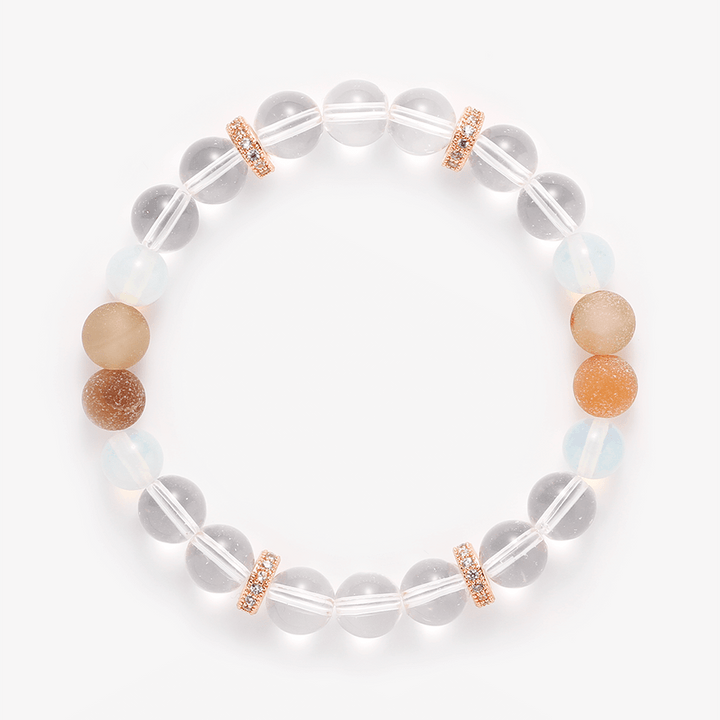 Clear Quartz Crystal,Opalite & Druzy Agate Bracelet