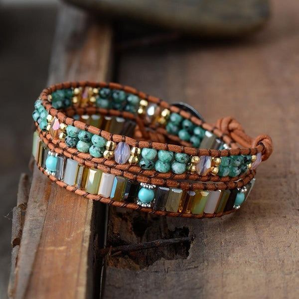 Bracelet enveloppant de turquoise d'Afrique Happy Stones