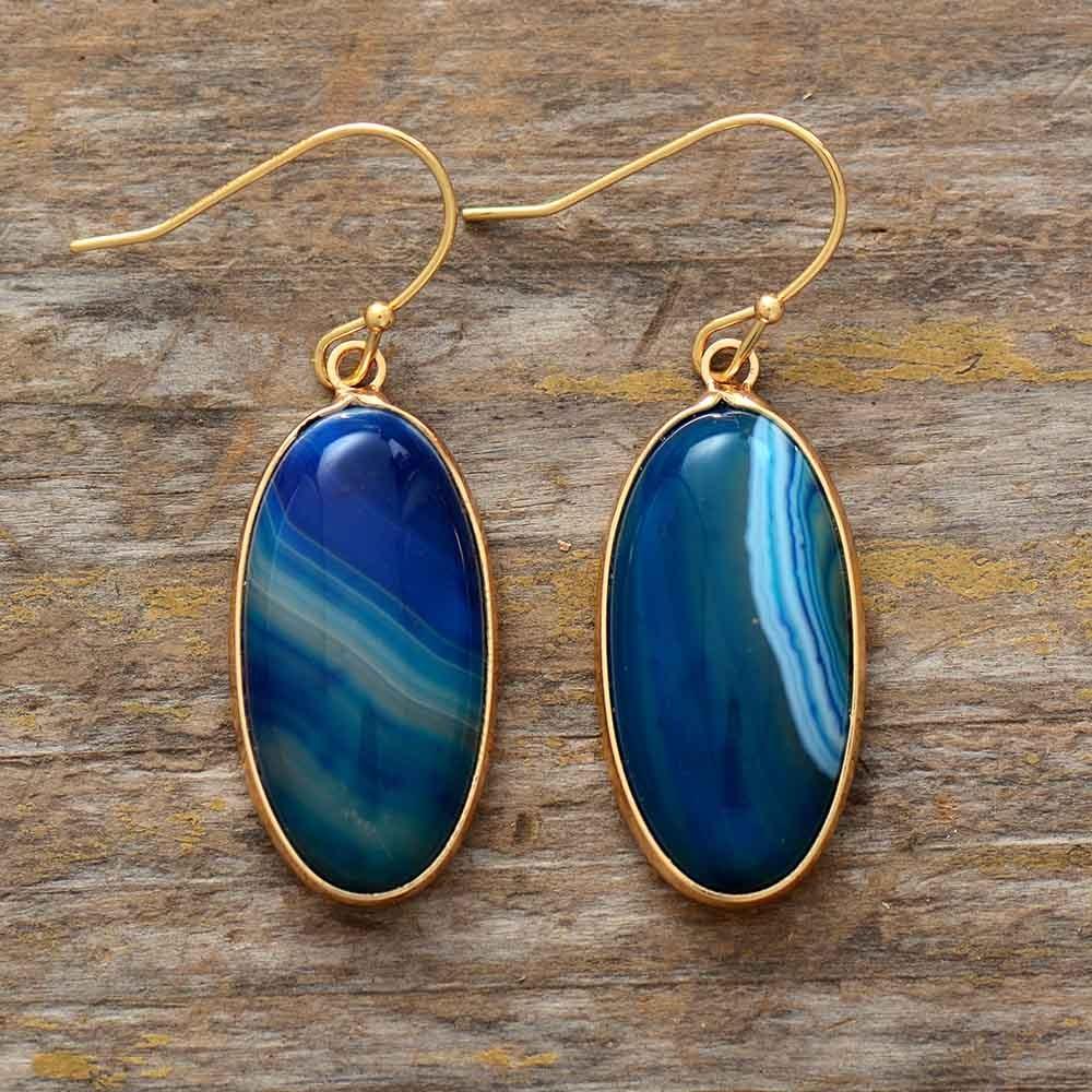 Boucles d'oreilles en onyx au clair de lune magique