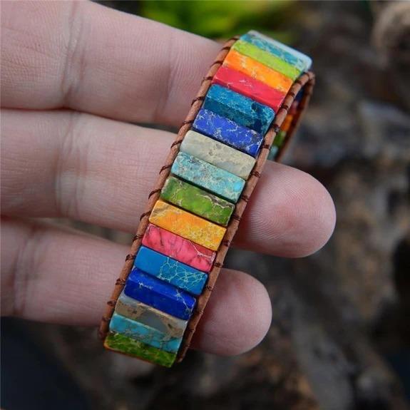 Jasper Stone Chakra Handmade Wrap Bracelet - youwows