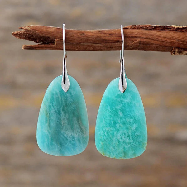 Boucles d'oreilles pendantes en amazonite Prairie Sky