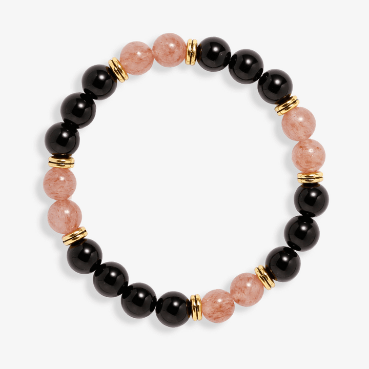 Black Tourmaline & Strawberry Quartz Self-Belief Bracelet