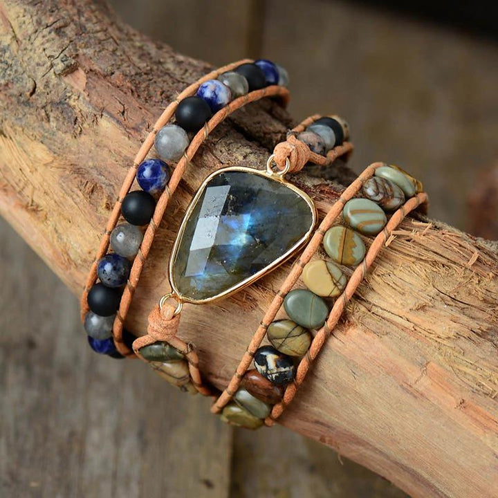 Labradorite Wanderer Wrap Bracelet - youwows