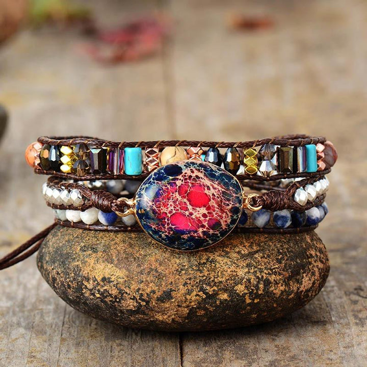 Fire Jasper Love Wrap Bracelet - youwows