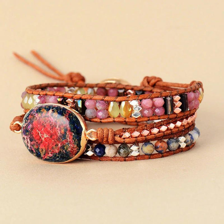 Fire Jasper Love Wrap Bracelet - youwows