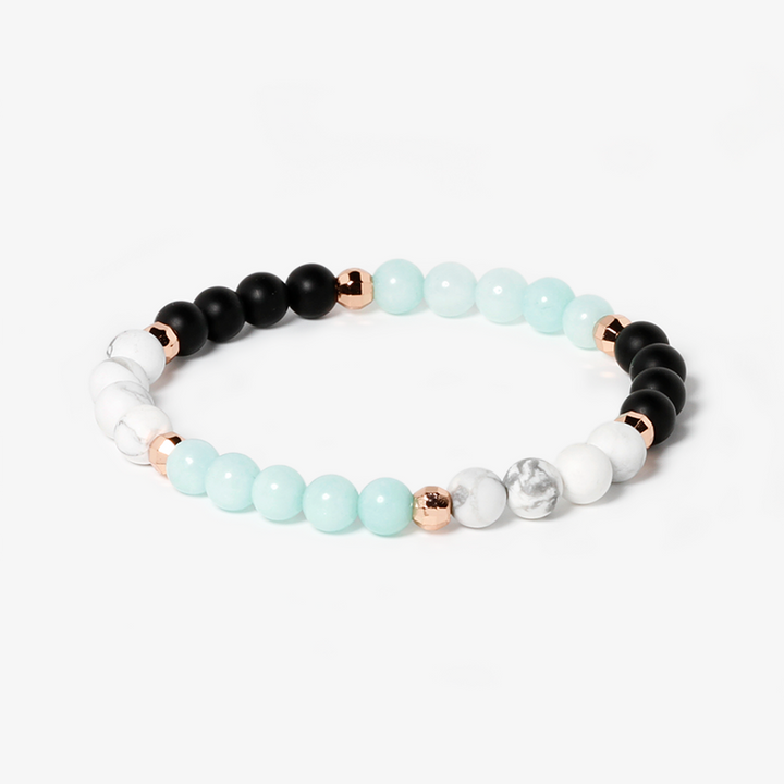 Amazonite,Black Obsidian & Howlite Bracelet