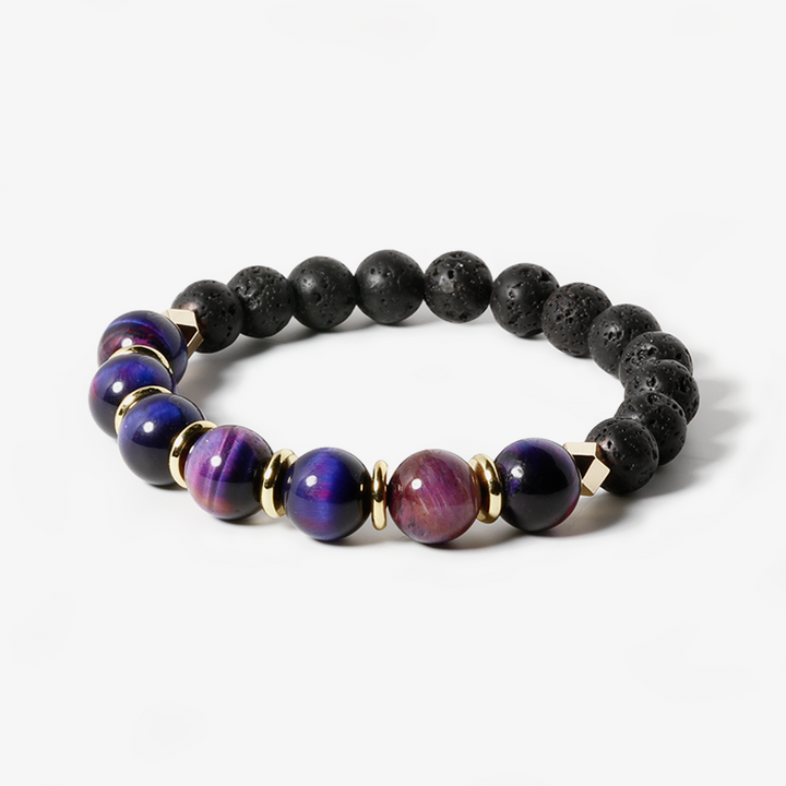 Galaxy Tiger Eye & Lava Stone Bracelet