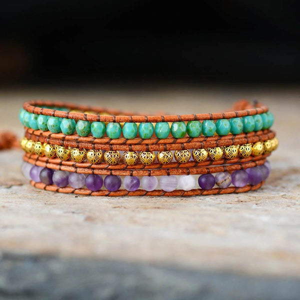 Vintage Amethyst Wrap Bracelet - youwows