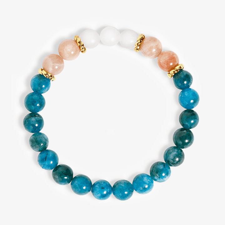 Apatite,Strawberry Quartz & White Jade Bracelet